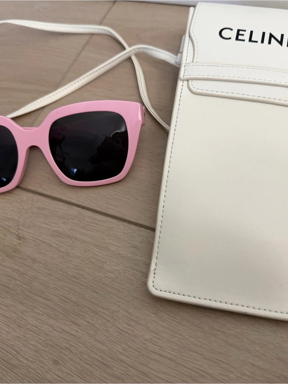 Celine Pink Cat Eye Sunglasses with Cream Case